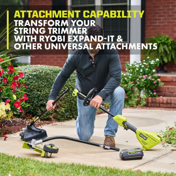 40V 15 In. Expand-It Cordless Battery Attachment Capable String Trimmer with 4.0 Ah Battery and Charger