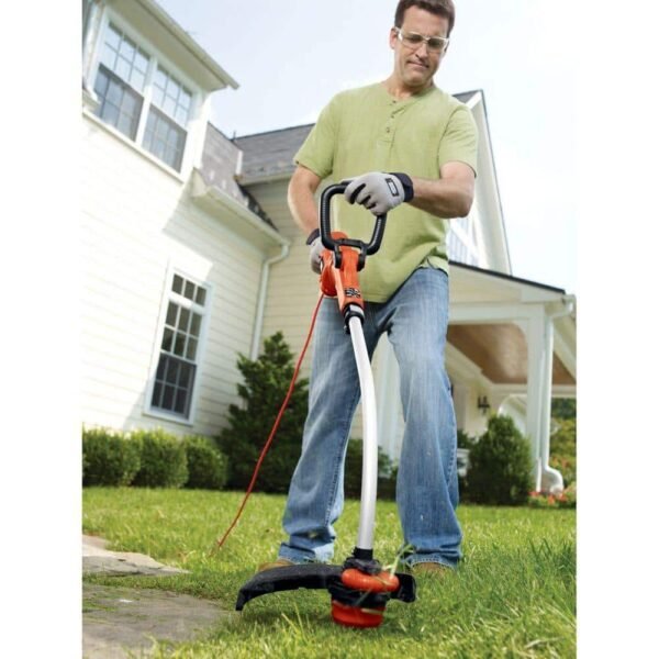 14 In. 7.5 AMP Corded Electric Curved Shaft 0.080 In. Single Line 2-In-1 String Trimmer & Lawn Edger with Automatic Feed