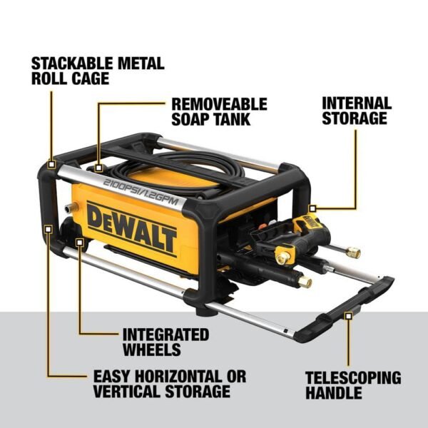 2100 PSI 1.2 GPM 13 Amp Cold Water Electric Pressure Washer with Internal Equipment Storage
