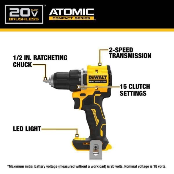 ATOMIC 20-Volt MAX Lithium-Ion Cordless Combo Kit (2-Tool) with (2) 2.0Ah Batteries, Charger and Bag