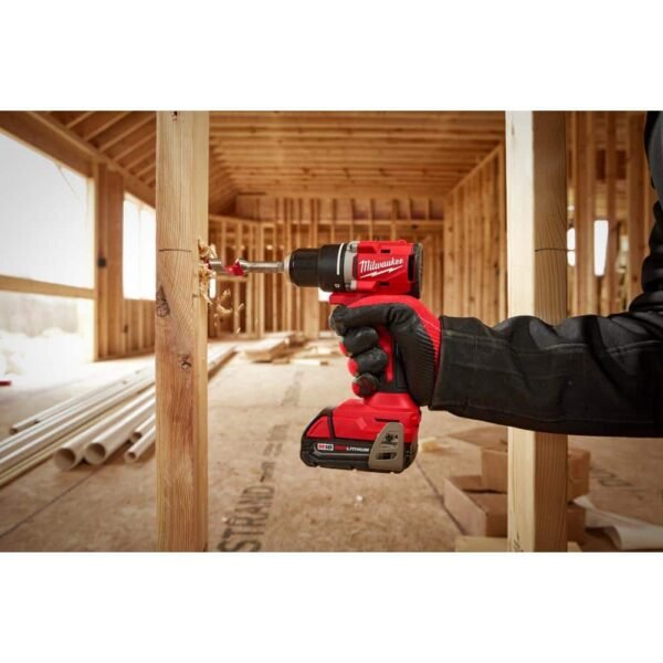 M18 18V Lithium-Ion Brushless Cordless 1/2 In. Compact Drill/Driver with One 2.0 Ah Battery, Charger and Tool Bag