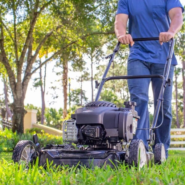 20 In. 125 Cc Briggs & Stratton Walk behind Gas Push Lawn Mower with 4 Wheel Height Adjustment and Prime ‘N Pull Start