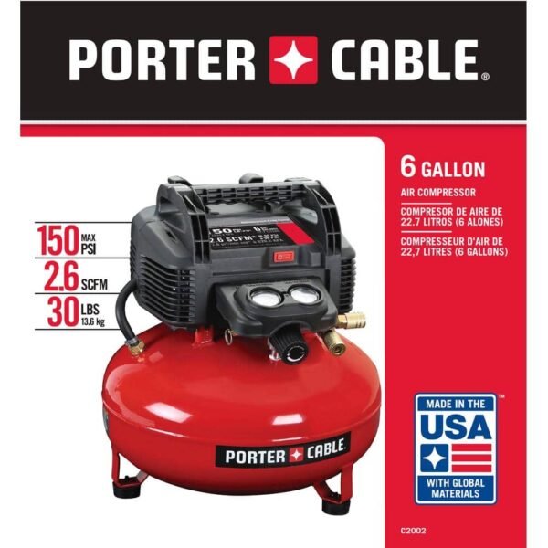 6 Gal. 150 PSI Portable Electric Pancake Air Compressor
