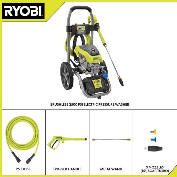 2500 PSI 1.2 GPM High Performance Cold Water Electric Pressure Washer