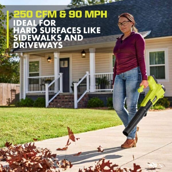 ONE+ 18V 90 MPH 250 CFM Cordless Battery Leaf Blower/Sweeper with 2.0 Ah Battery and Charger