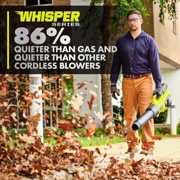 40V HP Brushless Whisper Series 190 MPH 730 CFM Cordless Battery Jet Fan Leaf Blower with (2) 4.0 Ah Batteries & Charger