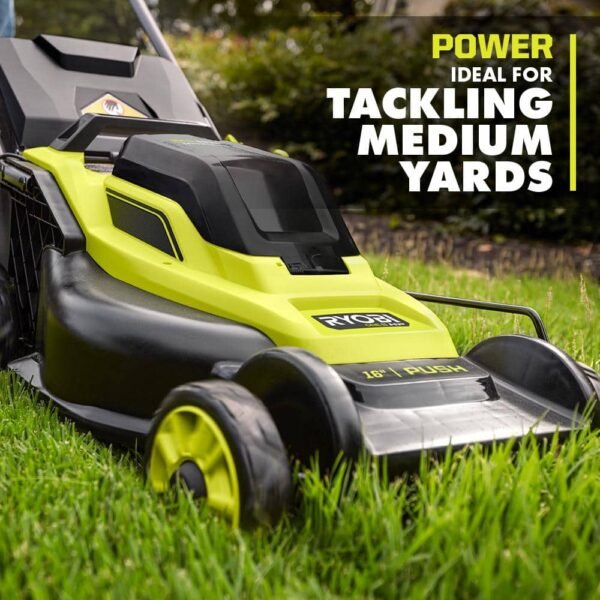 ONE+ HP 18V Brushless 16 In. Cordless Battery Walk behind Push Lawn Mower with (2) 4.0 Ah Batteries and (1) Charger