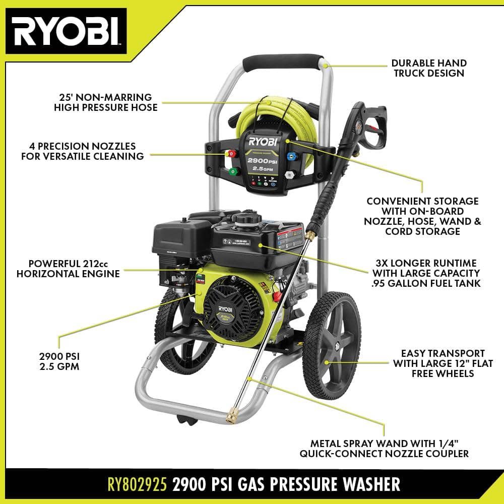 Ryobi 2900 psi pressure washer discount